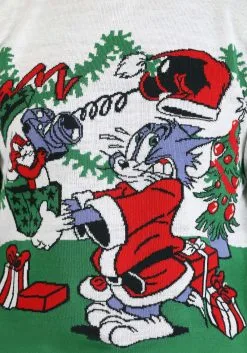 Bioworld Merchandising / Independent Sales Tom And Jerry Scenic Adult Ugly Christmas Sweater -Deals Costumes Store adult tom and jerry scenic ugly christmas sweater alt 2