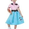 California Costume Collection Girls Blue 50's Sock Hop Dress Costume