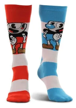 Elope Cuphead & Mugman Adult Crew Socks -Deals Costumes Store cuphead mugman victory crew socks alt 3