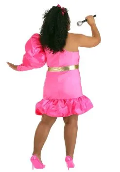 Deals Costumes Store -Deals Costumes Store plus size 80s pink pop star costume alt 1