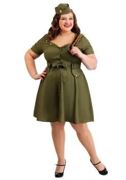 Deals Costumes Store 39 Fun Costumes Women's Plus Size Vintage Combat Cutie