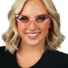 Elope Pink/Clear Vintage Cat Eyes Glasses -Deals Costumes Store vintage cat eyes glasses pink clear update