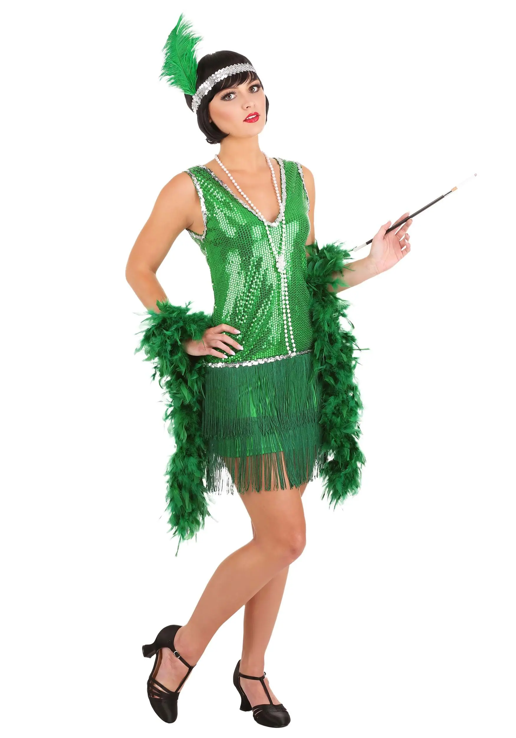 Fun Costumes Emerald Flapper Costume For Women 3 Fun Costumes Emerald Flapper Costume For Women