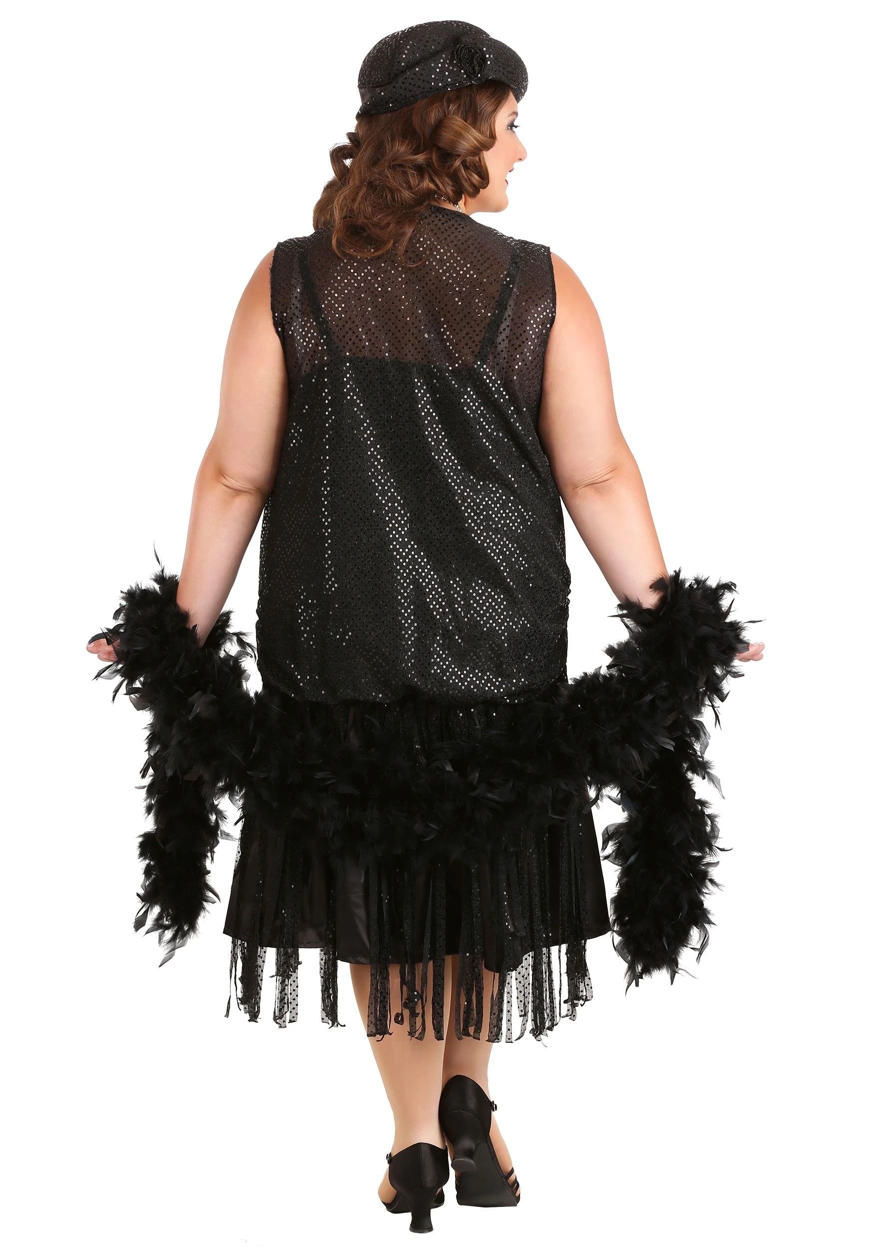 Fun Costumes Plus Size Black Jazz Flapper Costume 8 Fun Costumes Plus Size Black Jazz Flapper Costume - Image 6