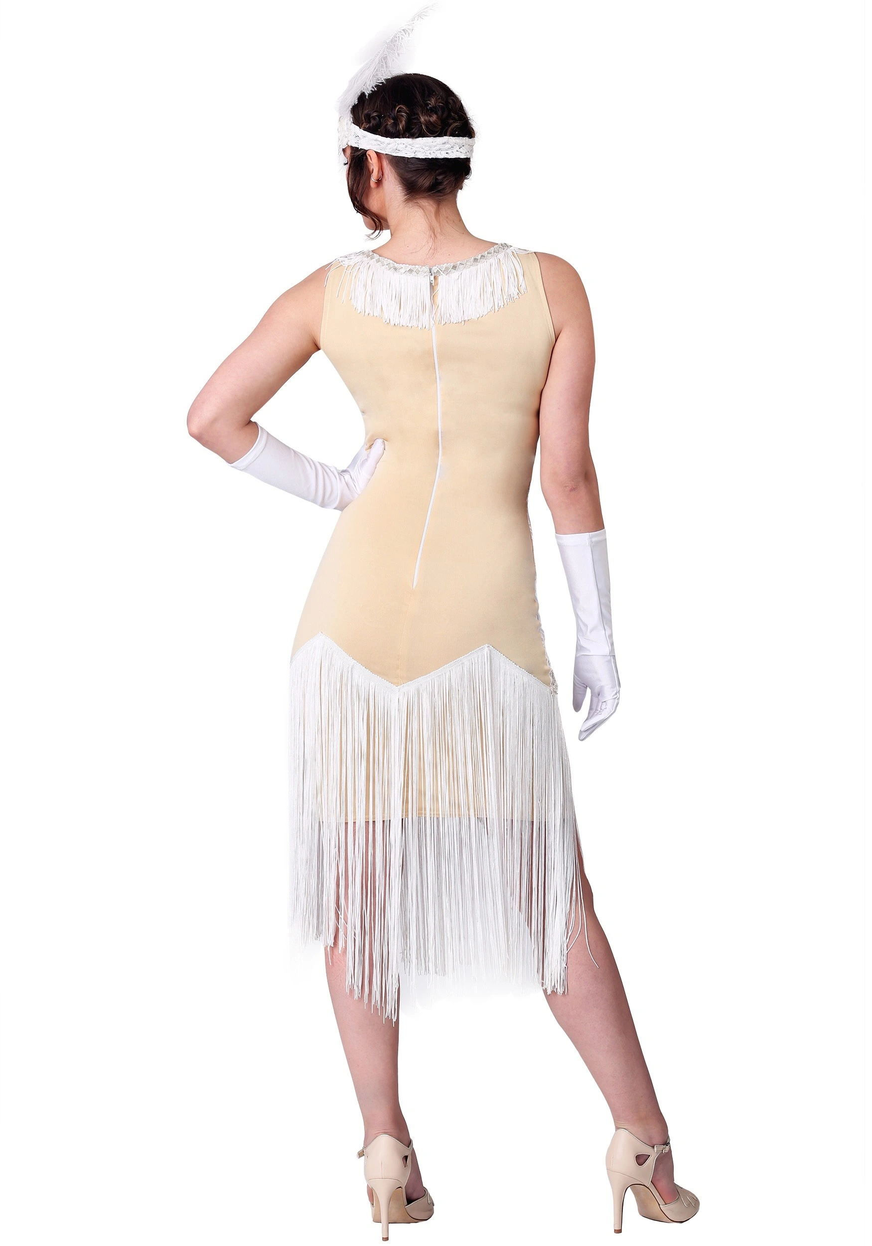 Fun Costumes Women's White Fringe Flapper Costume 4 Fun Costumes Women's White Fringe Flapper Costume - Image 2